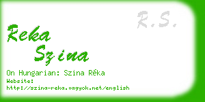 reka szina business card